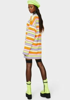 The Ragged Priest Rainbow Stripe Skater Dress