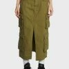 The Ragged Priest Bottoms Khaki Soda Denim Cargo Skirt