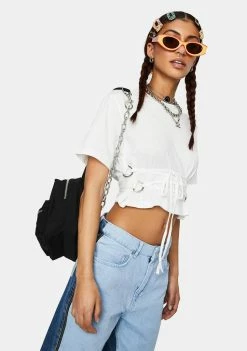 The Ragged Priest Connect Lace-Up Crop Tee