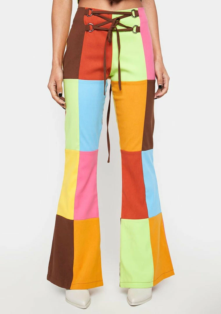 Cheapest βοΈ The Ragged Priest Jackpot Patchwork Flare Pants Flares π 3 The Ragged Priest Jackpot Patchwork Flare Pants Flares