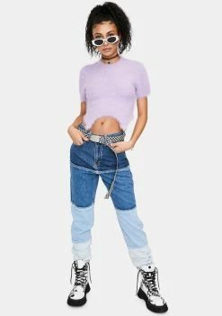 The Ragged Priest Mystery Fuzzy Knit Crop Top Tops