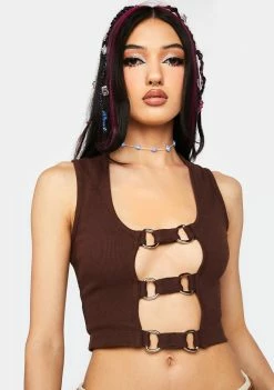 The Ragged Priest Tops Brownie Cut-Out Top