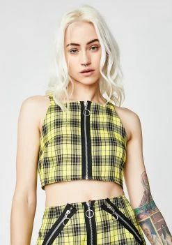 The Ragged Priest Tops Tartan Kiddo Crop Top