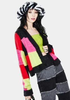 The Ragged Priest Freak Patchwork Knit Cardigan