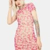 The Ragged Priest Slasher Floral Mesh Mini Dress