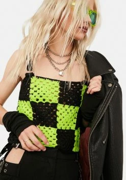 The Ragged Priest Genre Crochet Knit Crop Top