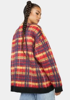 The Ragged Priest Quad Plaid Cardigan Tops