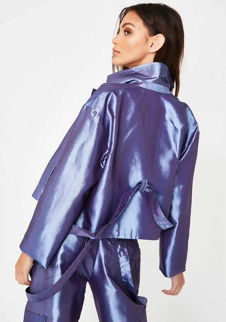 Hot Sale ✔️ The Ragged Priest Era Metallic Crop Blazer Outerwear 🥰 6 The Ragged Priest Era Metallic Crop Blazer Outerwear