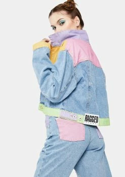 Best Sale ⌛ The Ragged Priest Yippie Colorblock Denim Jacket ✨ 9 The Ragged Priest Yippie Colorblock Denim Jacket
