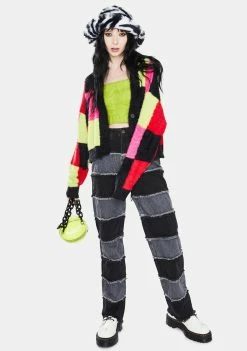 The Ragged Priest Freak Patchwork Knit Cardigan