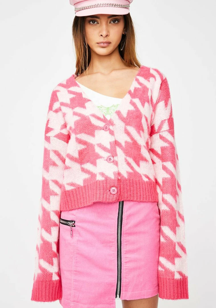 Cheap π The Ragged Priest Girlfriend Houndstooth Cardigan π 3 The Ragged Priest Girlfriend Houndstooth Cardigan