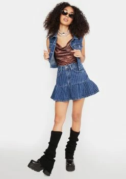 The Ragged Priest Rara Denim Mini Skirt
