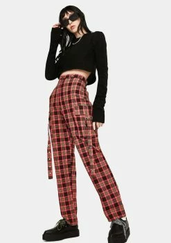 The Ragged Priest Boundary Plaid Buckle Pants Bottoms