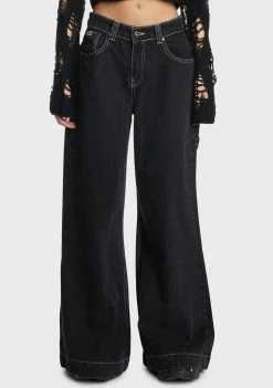 The Ragged Priest Bottoms Charcoal Sweeper Jeans