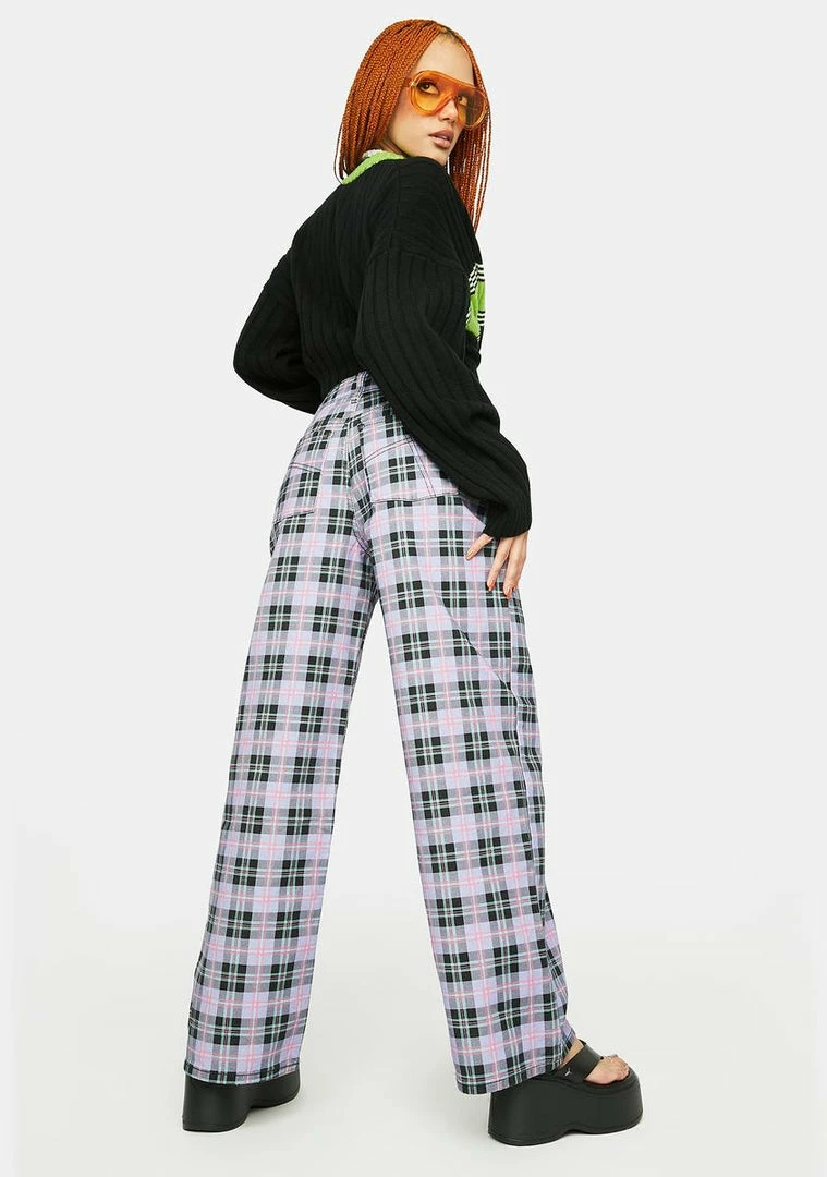 Best Sale ๐ The Ragged Priest Release Plaid Wide Leg ๐ Jeans High Waisted ๐ Jeans ๐ 6 The Ragged Priest Release Plaid Wide Leg Jeans High Waisted Jeans