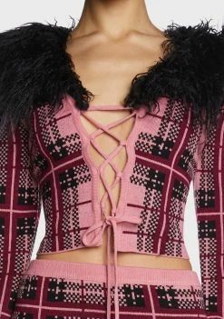 The Ragged Priest Honey Plaid Cardigan