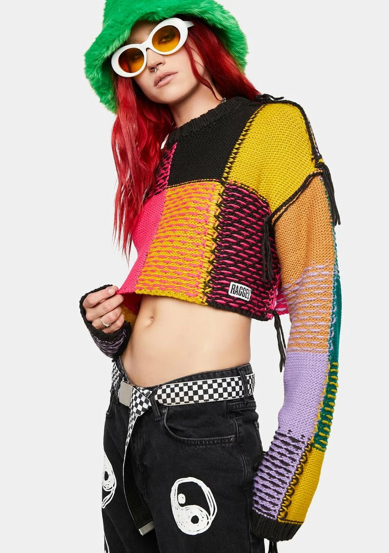 Best Pirce π The Ragged Priest Mirage Knit Cropped Sweater Tops π€© 4 The Ragged Priest Mirage Knit Cropped Sweater Tops