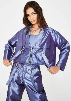 The Ragged Priest Era Metallic Crop Blazer Outerwear