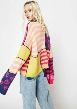 The Ragged Priest Tops Desire Patchwork Knit Sweater