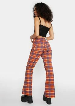 The Ragged Priest Flares Register Plaid Flare Jeans