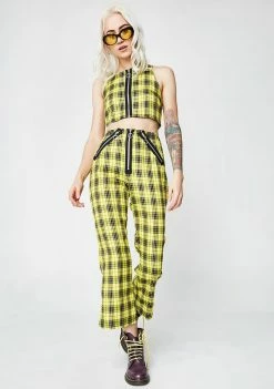 Cheap ๐ The Ragged Priest Tops Tartan Kiddo Crop Top ๐ 11 The Ragged Priest Tops Tartan Kiddo Crop Top
