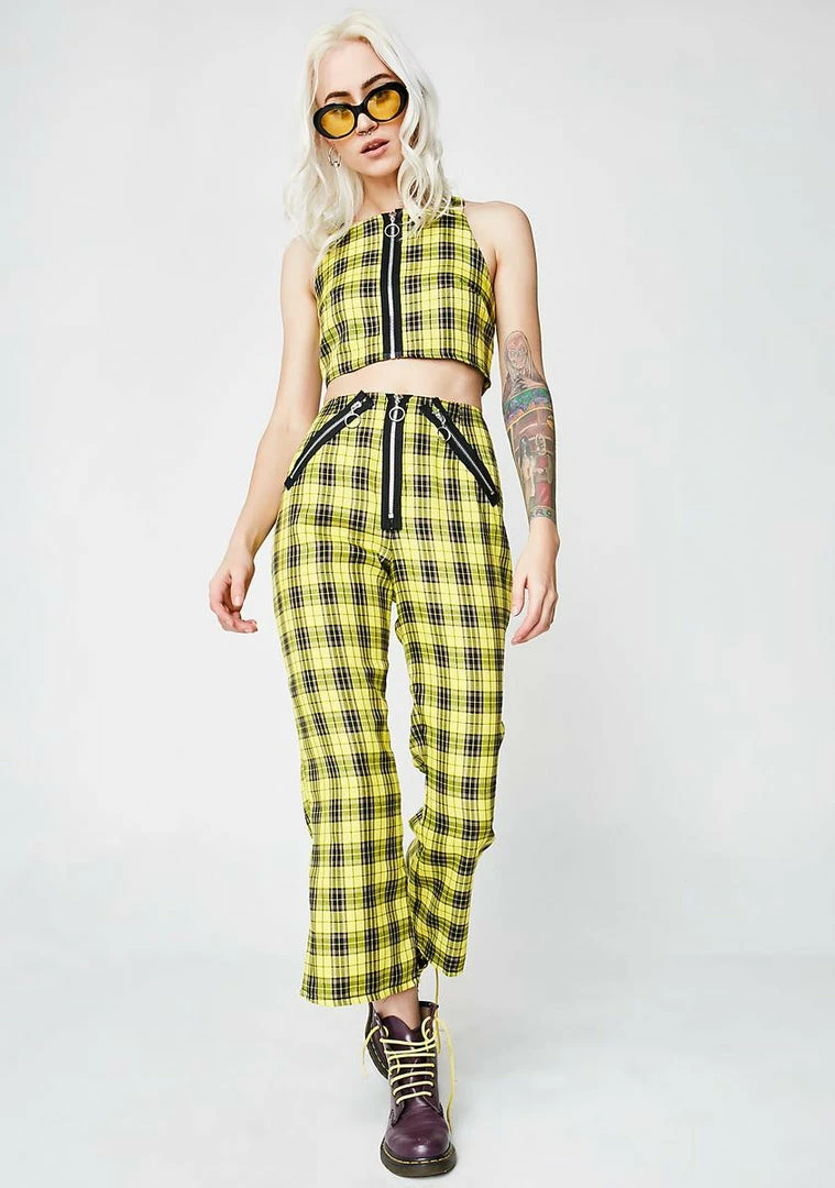 Cheap ๐ The Ragged Priest Tops Tartan Kiddo Crop Top ๐ 7 The Ragged Priest Tops Tartan Kiddo Crop Top