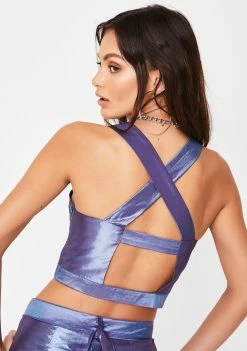 The Ragged Priest Millenium Metallic Crop Top