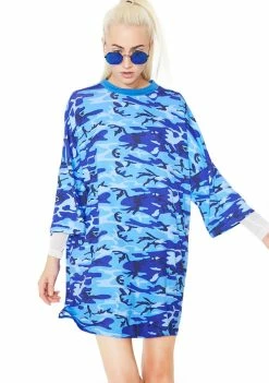 The Ragged Priest Blue Camo Dress Dresses