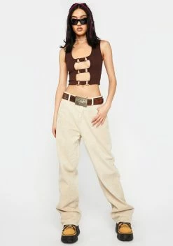 The Ragged Priest Tops Brownie Cut-Out Top