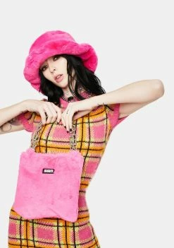 The Ragged Priest Pink Temper Faux Fur Grab Bag Bags & Wallets