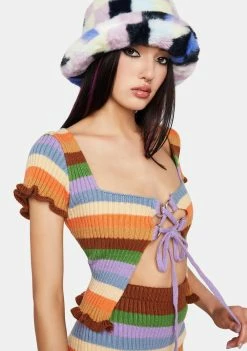 The Ragged Priest Tops Dawn Knit Crop Top