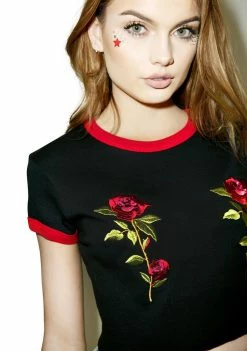 The Ragged Priest Tops Rose Tits Ringer Tee
