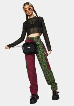 The Ragged Priest Orb Mesh Long Sleeve Crop Tee Tops