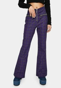 The Ragged Priest Unify Plaid Flare Pants
