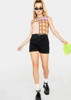Hot Sale π₯ The Ragged Priest Charcoal Rave Denim Shorts Bottoms π― 8 The Ragged Priest Charcoal Rave Denim Shorts Bottoms