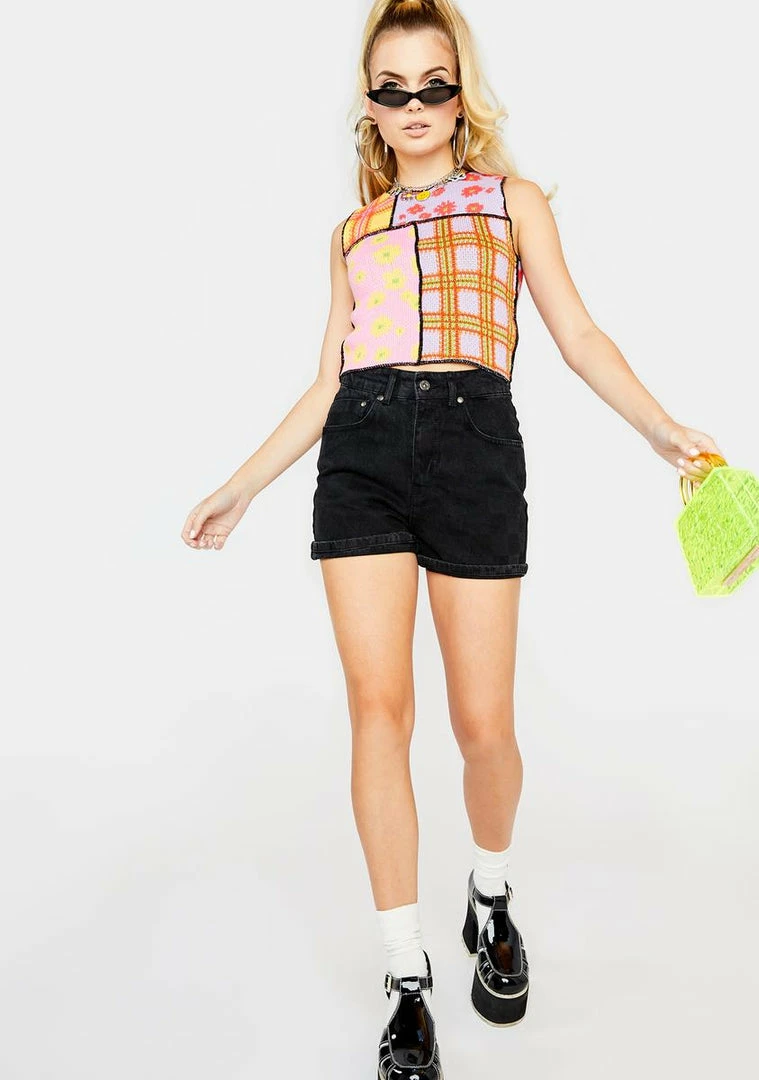 Hot Sale π₯ The Ragged Priest Charcoal Rave Denim Shorts Bottoms π― 5 The Ragged Priest Charcoal Rave Denim Shorts Bottoms