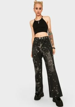 The Ragged Priest Charcoal Trip Denim Jeans Bottoms