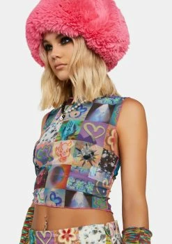 The Ragged Priest Mesh Shirt Flashback Mesh Crop Top