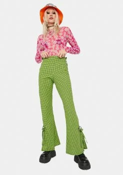 The Ragged Priest Trademark Gingham Flare Pants