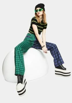 The Ragged Priest Tops Swing Striped Crop Top