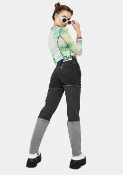 The Ragged Priest Bottoms Shade Ombre Denim Mom Jeans