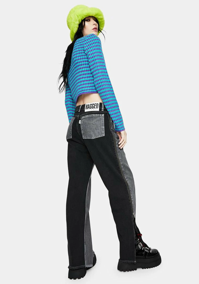Wholesale π₯ The Ragged Priest Charcoal Deuce Side Zip Dad π Jeans Bottoms π 6 The Ragged Priest Charcoal Deuce Side Zip Dad Jeans Bottoms