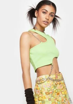 The Ragged Priest Tops Slither Chain Cut-Out Top