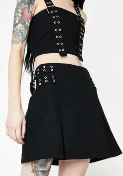 The Ragged Priest Restrain Buckle Mini Skirt Bottoms