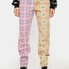 The Ragged Priest Plaid Pants Pink Hot Rod Mix Check Jeans