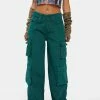 The Ragged Priest Green Combat Release Jeans Cargo Pants