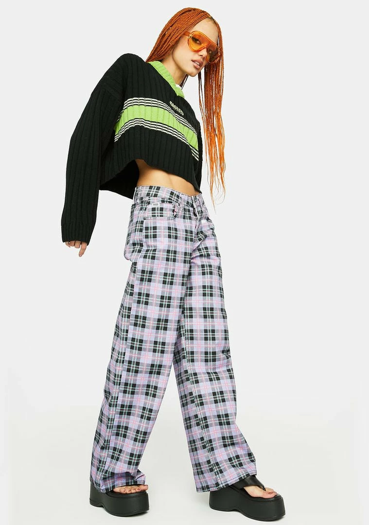 Best Sale ๐ The Ragged Priest Release Plaid Wide Leg ๐ Jeans High Waisted ๐ Jeans ๐ 5 The Ragged Priest Release Plaid Wide Leg Jeans High Waisted Jeans