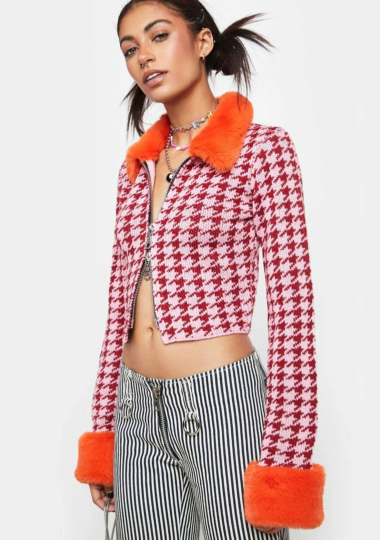 Hot Sale π The Ragged Priest Bluster Houndstooth Cardi Top β€οΈ 4 The Ragged Priest Bluster Houndstooth Cardi Top
