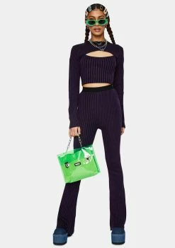 The Ragged Priest Breach Striped Crop Top