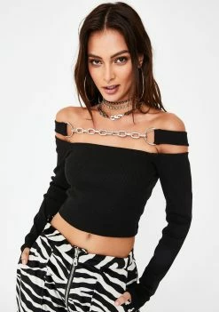 The Ragged Priest Bind Chain Crop Top Tops
